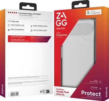 Zagg Google Pixel 9 Pro XL gjennomsiktig deksel
