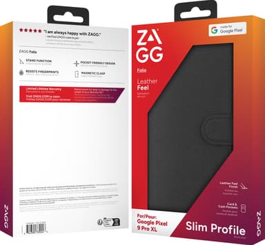 Zagg Google Pixel 9/9 Pro lommebokdeksel (sort)