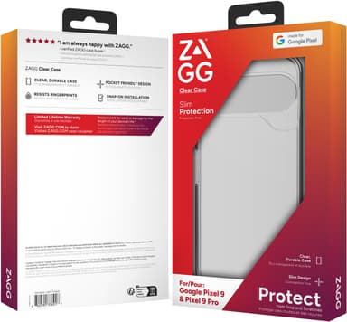 Zagg Google Pixel 9/9 Pro gjennomsiktig deksel