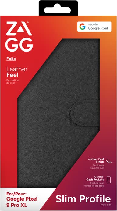 Zagg Google Pixel 9/9 Pro lommebokdeksel (sort)
