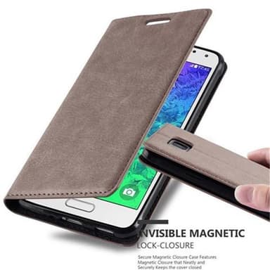 Samsung Galaxy ALPHA lommebokdeksel case (brun)
