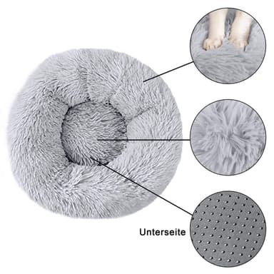 Hundeseng Kattesengepute Hundekattsofa 80cm (lys grå)