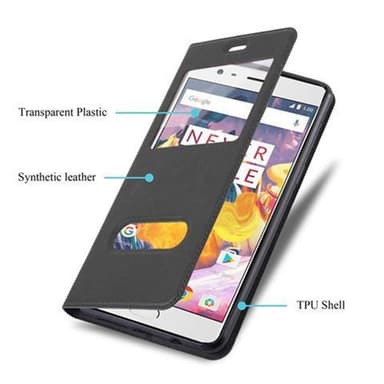 OnePlus 3 / 3T lommebokdeksel cover (svart)
