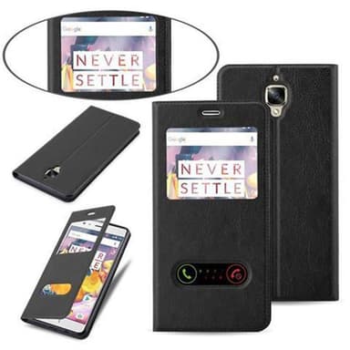 OnePlus 3 / 3T lommebokdeksel cover (svart)
