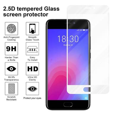 MEIZU M6 Skjermbeskytter Skärmskydd (hvit)