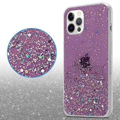 iPhone 12 PRO MAX Silikondeksel Glitter (lilla)