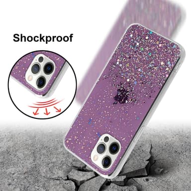 iPhone 12 PRO MAX Silikondeksel Glitter (lilla)