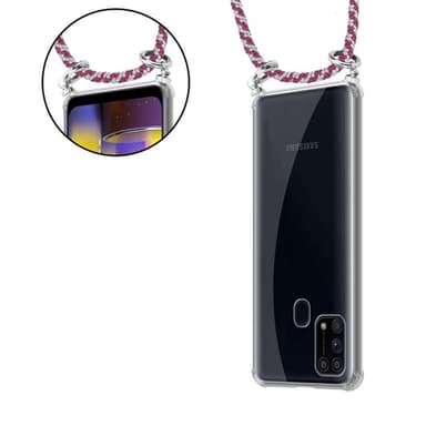 Samsung Galaxy M31 Deksel med Halskjede (rød)