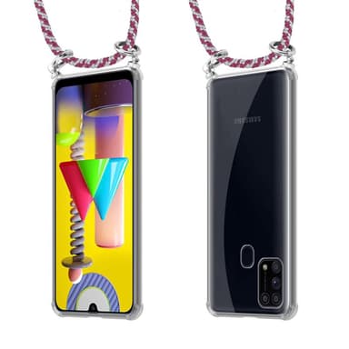 Samsung Galaxy M31 Deksel med Halskjede (rød)
