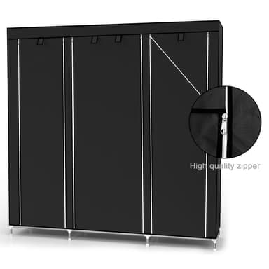 Sammenleggbar Garderobeskap 150x175x45 cm (svart)