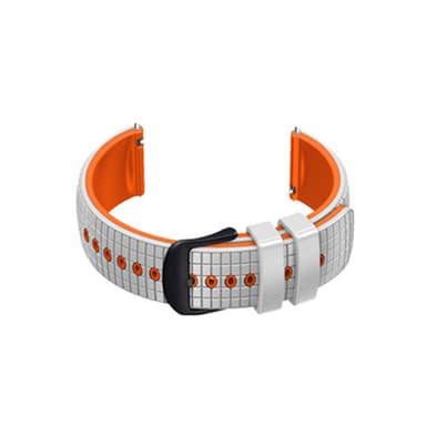 Silikonklokkerem for SAMSUNG Galaxy Watch 3 og Garmin Forerunner 255 Hvit+oransje 20 mm