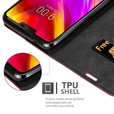 lommebokdeksel LG G7 ThinQ / FIT / ONE case (rød)