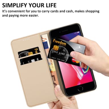 iPhone 7 / 7S / 8 / SE 2020 lommebokdeksel etui (svart)