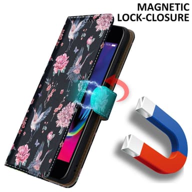iPhone 7 / 7S / 8 / SE 2020 lommebokdeksel etui (svart)