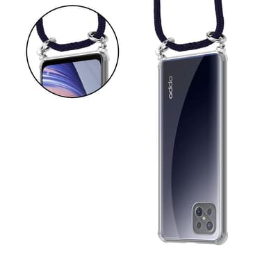 Oppo A92s Deksel med Halskjede (blå)