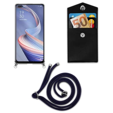 Oppo A92s Deksel med Halskjede (blå)