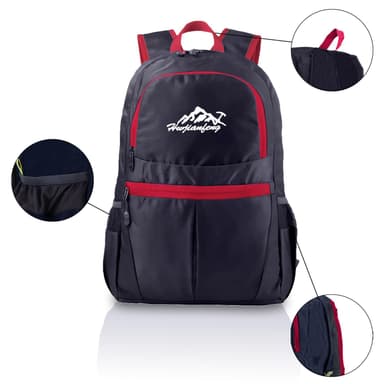 Sammenleggbar ryggsekk 36L unisex vanntett (svart)