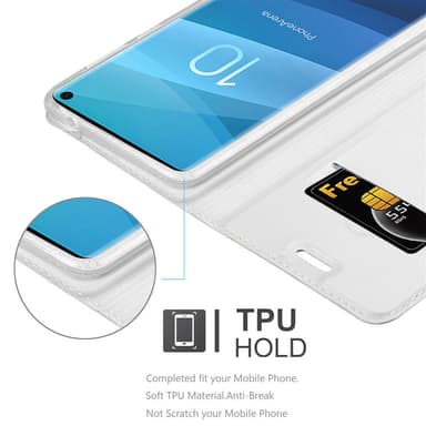 Samsung Galaxy S10 4G lommebokdeksel etui (sølv)
