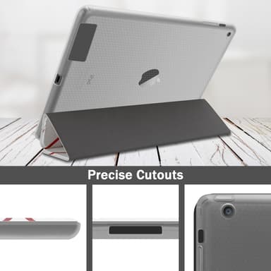 iPad 2 / 3 / 4 lommebokdeksel cover (hvit)