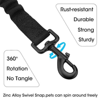Hundebelte Elastisk bilbelte alle hunderaser (svart)