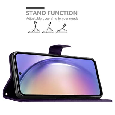 Samsung Galaxy A54 5G lommebokdeksel Blomster (Lilla)