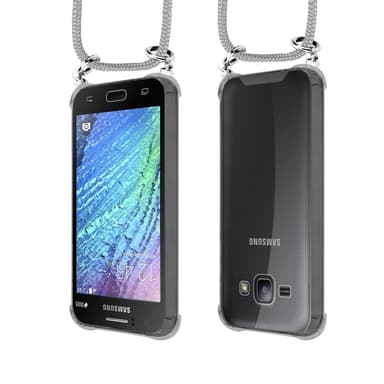 Samsung Galaxy J1 2015 Deksel med Halskjede (grå)