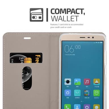 Xiaomi RedMi NOTE 3 lommebokdeksel etui (grå)