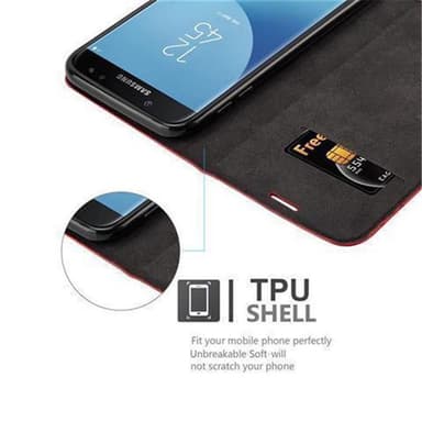lommebokdeksel Samsung Galaxy J7 2017 case (rød)