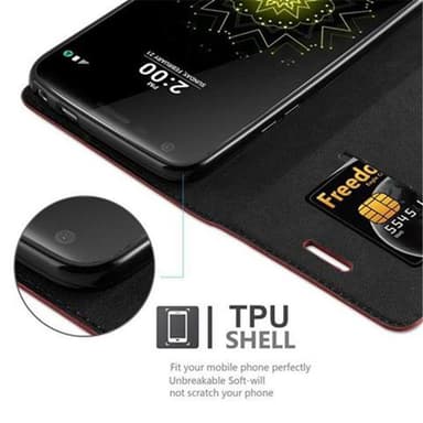 lommebokdeksel LG G5 case (rød)