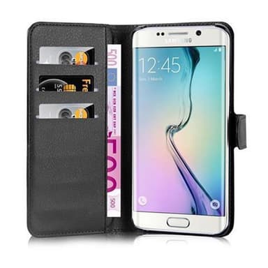 Samsung Galaxy S6 EDGE lommebokdeksel etui (svart)
