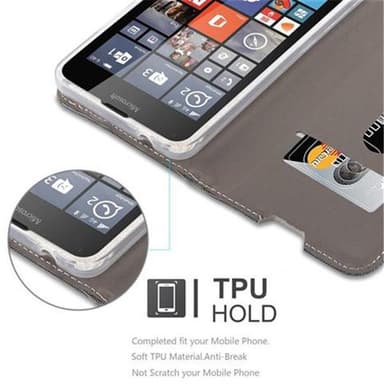 Nokia Lumia 640 lommebokdeksel etui (grå)