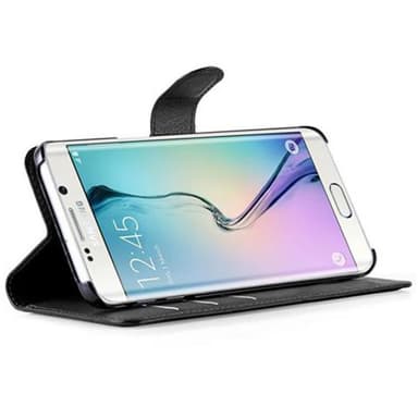 Samsung Galaxy S6 EDGE lommebokdeksel etui (svart)