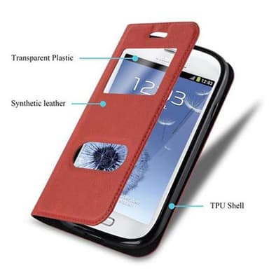 Samsung Galaxy S3 MINI lommebokdeksel cover (rød)