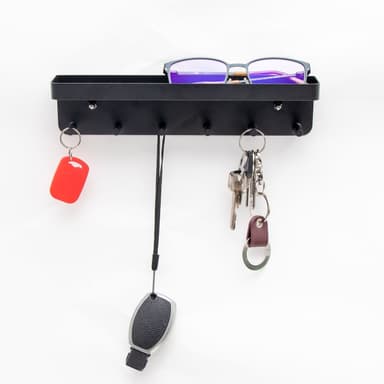 Tastatur med selvklebende hyllestang (svart)