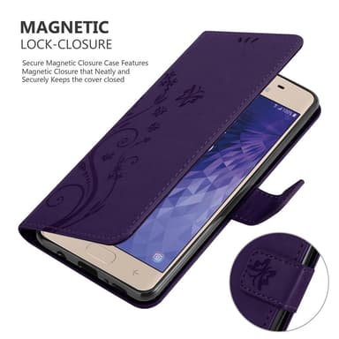 Samsung Galaxy J3 2018 lommebokdeksel Blomster (lilla)