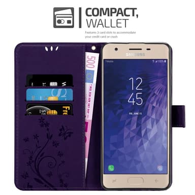 Samsung Galaxy J3 2018 lommebokdeksel Blomster (lilla)