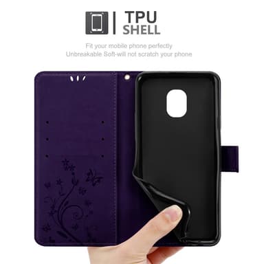 Samsung Galaxy J3 2018 lommebokdeksel Blomster (lilla)