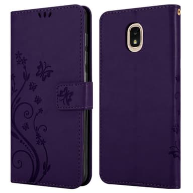 Samsung Galaxy J3 2018 lommebokdeksel Blomster (lilla)