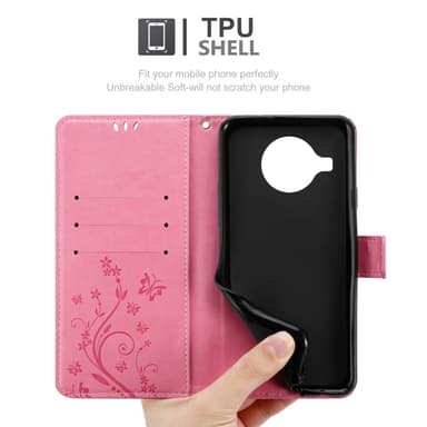 Nokia X10 / X20 lommebokdeksel Blomster (rosa)