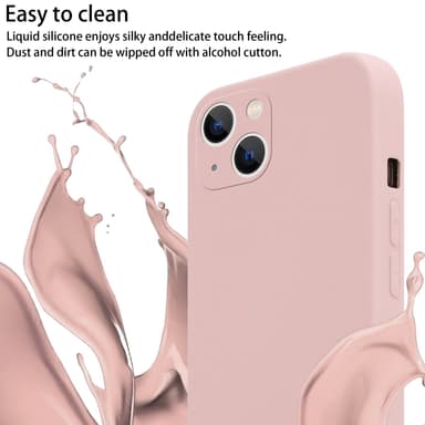 Deksel iPhone 14 PLUS med Halskjede (rosa)