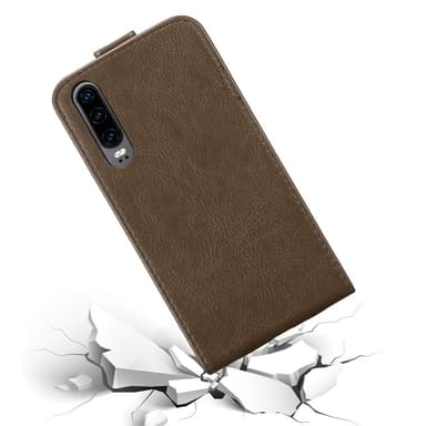 Huawei P30 deksel flip cover (brun)