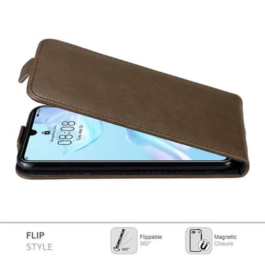 Huawei P30 deksel flip cover (brun)