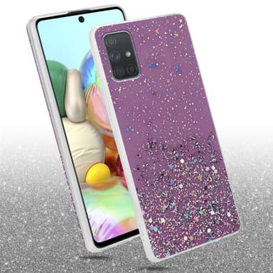 Samsung Galaxy A71 5G Silikondeksel Glitter (lilla)