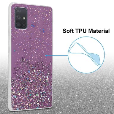Samsung Galaxy A71 5G Silikondeksel Glitter (lilla)