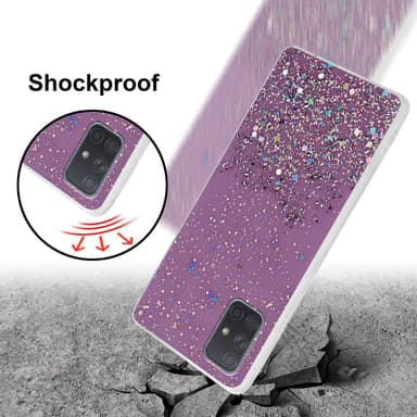 Samsung Galaxy A71 5G Silikondeksel Glitter (lilla)