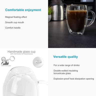4x Kaffeglass Teglass Termisk Glass 300-400 ml