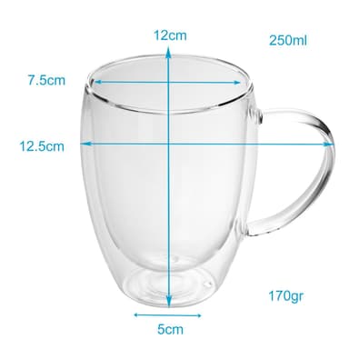 4x Kaffeglass Teglass Termisk Glass 300-400 ml