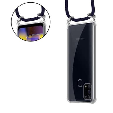 Samsung Galaxy M31 Deksel med Halskjede (blå)