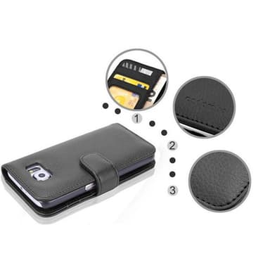 Samsung Galaxy S6 lommebokdeksel case (svart)