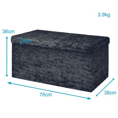 Sammenleggbar Krakk Benk 49x30x30cm Fotstøtte (svart)